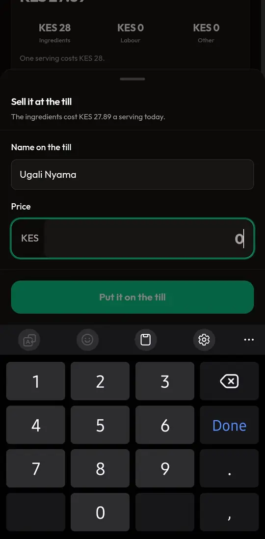 Name and price